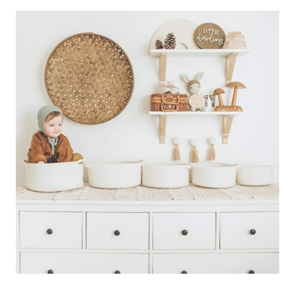🌟Best Seller🌟5 Woven Baskets Cotton Rope Bin - Picture 2 of 5
